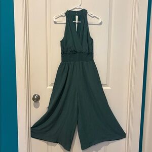 Last call. Anthropologie Teal jumpsuit- size S petite